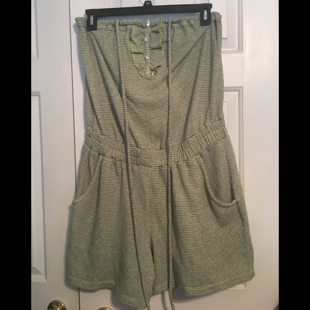 Forever 21 Striped Romper Cover Up